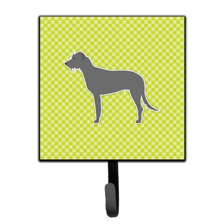Carolines Treasures Irish Wolfhound Checkerboard Green Leash or Key Holder BB3803SH4
